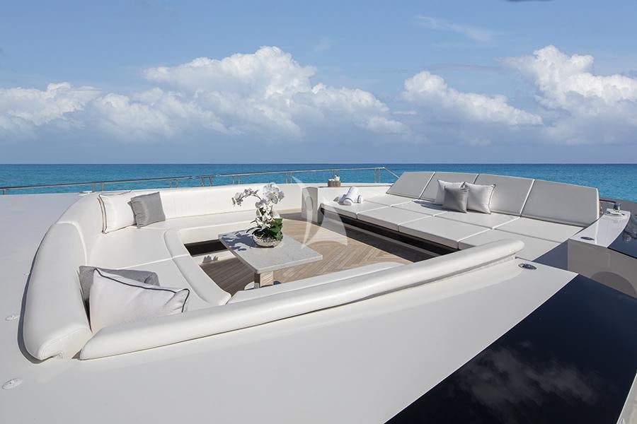 a room with a view of the ocean and the ocean aboard ENTREPRENEUR Yacht for Charter