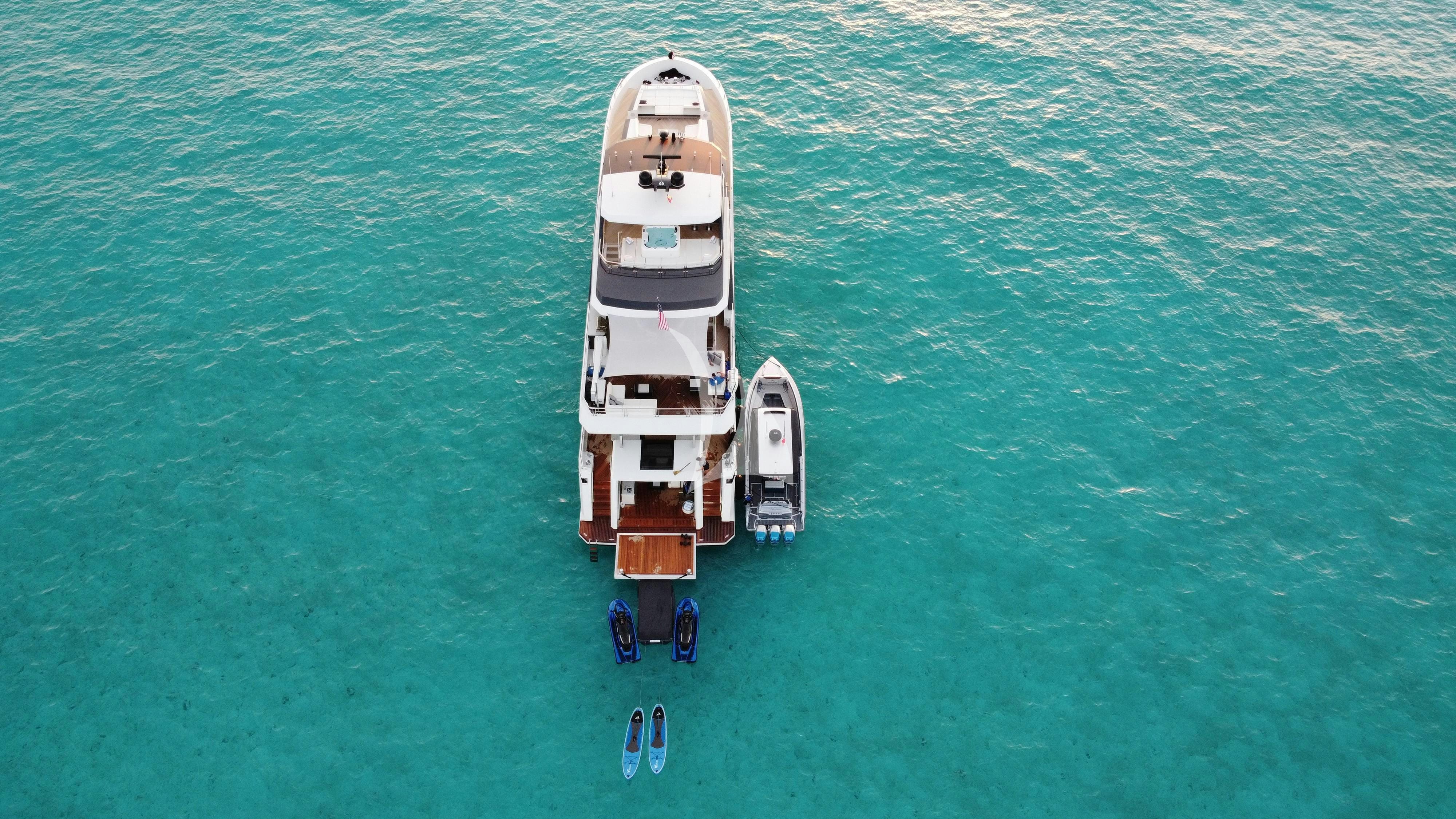 a boat on the water aboard ENTREPRENEUR Yacht for Charter