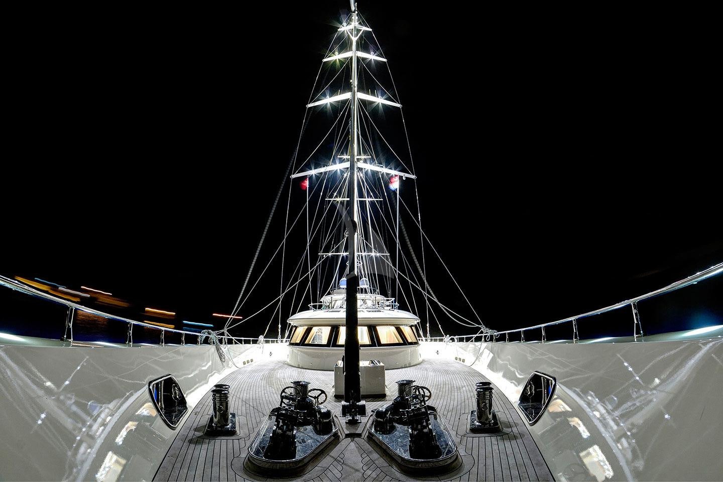 a satellite dish on a snowy surface aboard ARESTEAS Yacht for Charter