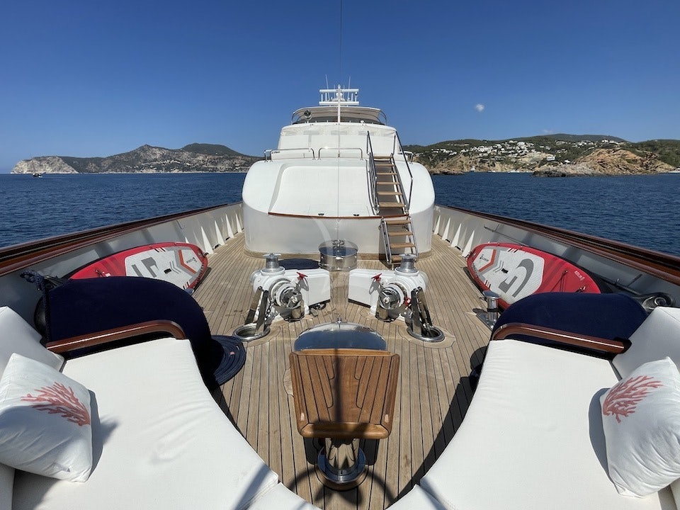 a boat on a boat aboard SPIRIT OF MK Yacht for Charter