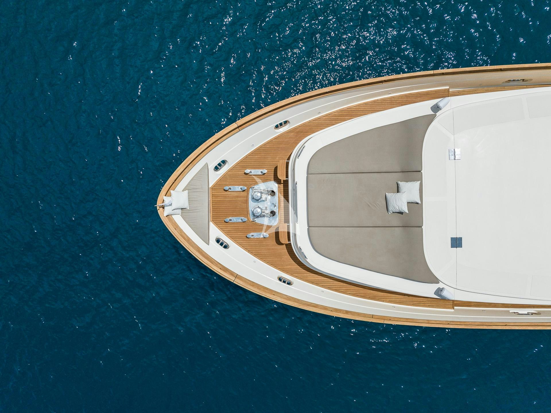a white device on a blue surface aboard B4 Yacht for Charter