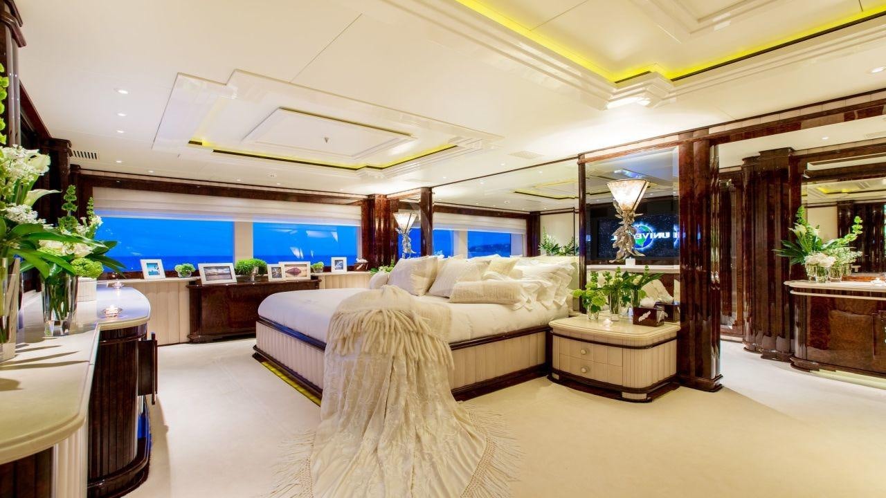 a person sitting in a room aboard LIONESS V Yacht for Charter