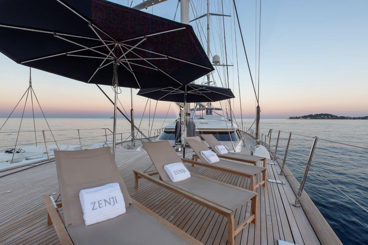 a boat on the water aboard ZENJI Yacht for Charter