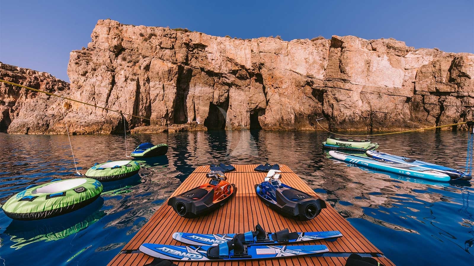boats on a dock aboard OAK Yacht for Charter