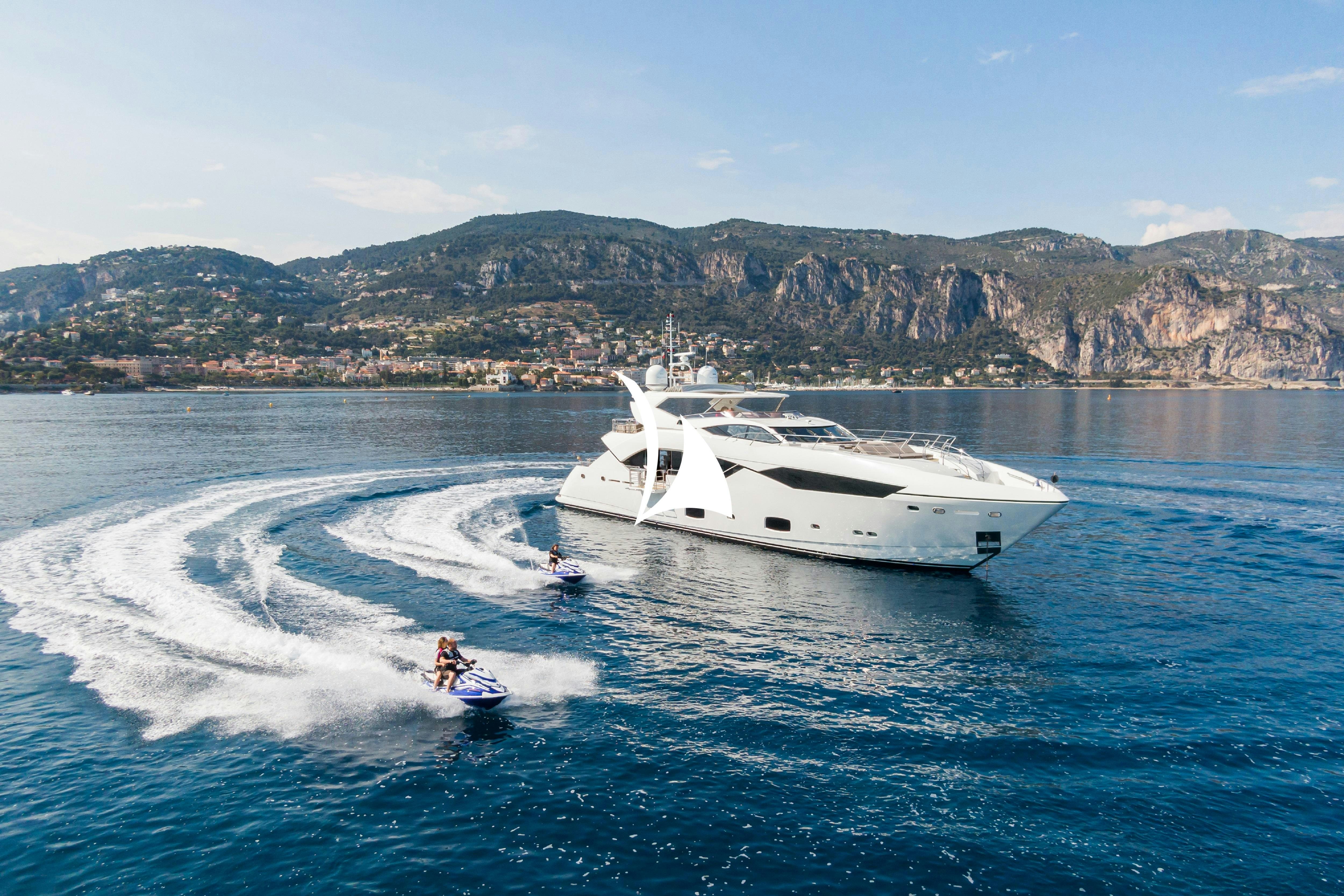 a boat on the water aboard MAORO Yacht for Charter