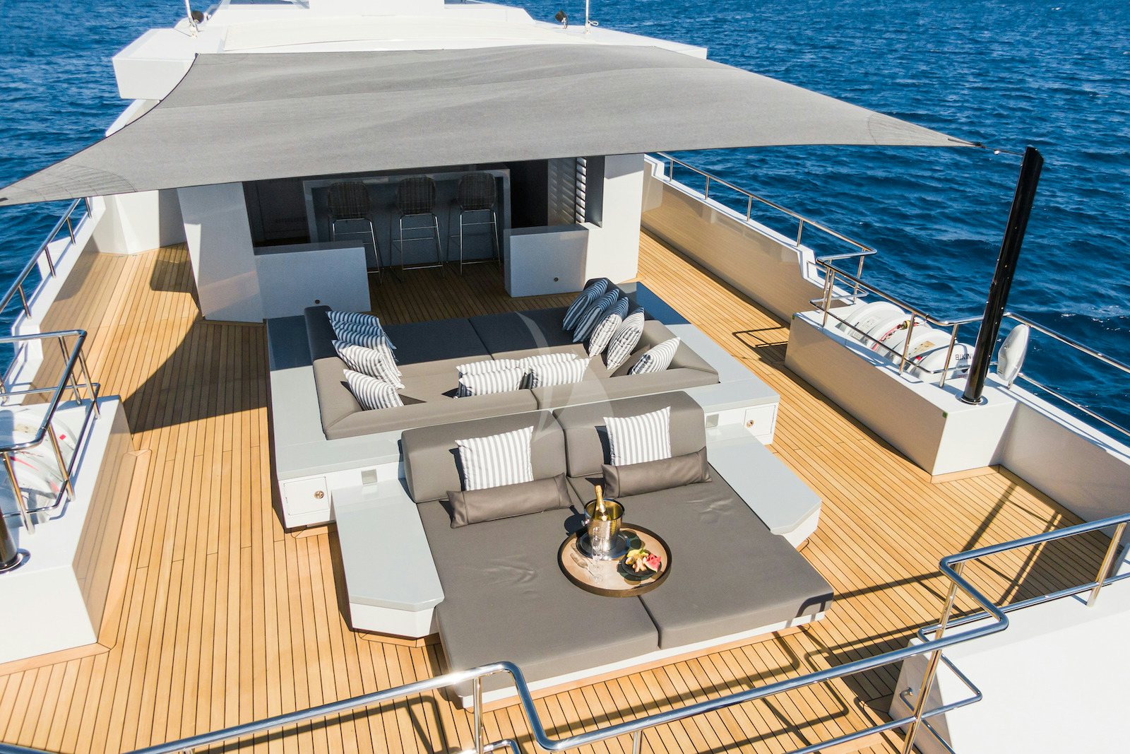 a deck on a boat aboard S7 Yacht for Charter