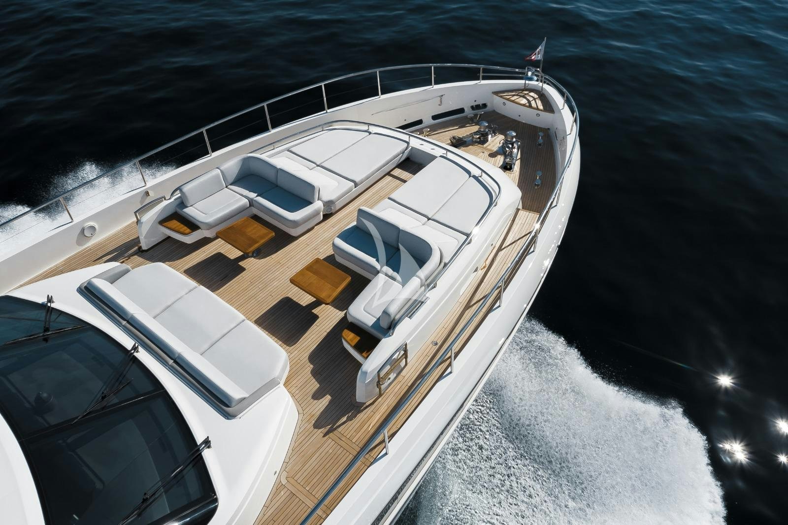 a ship on the water aboard RIVIERA LIVING Yacht for Charter