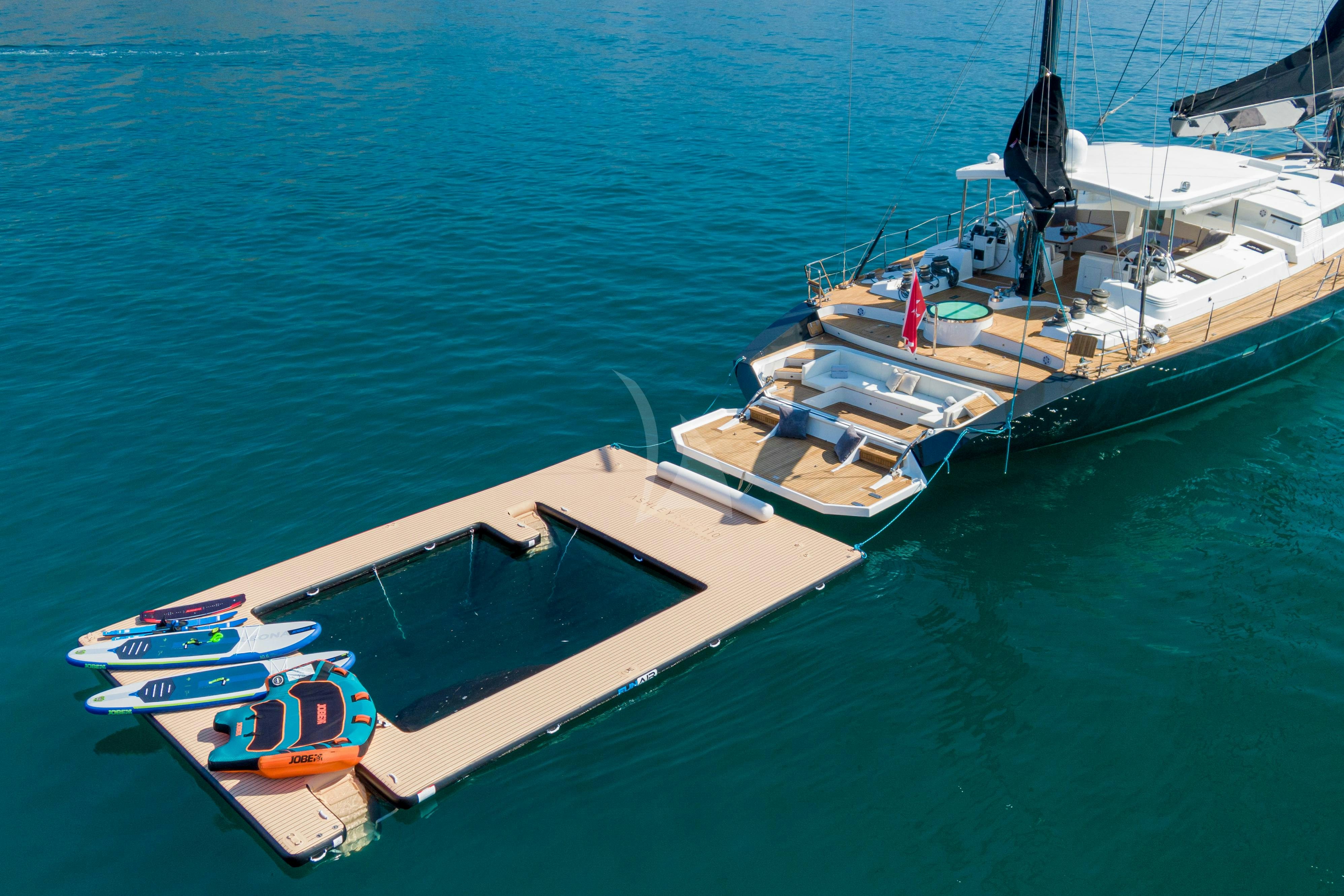 a boat on the water aboard ASHLEYROSE110 Yacht for Charter