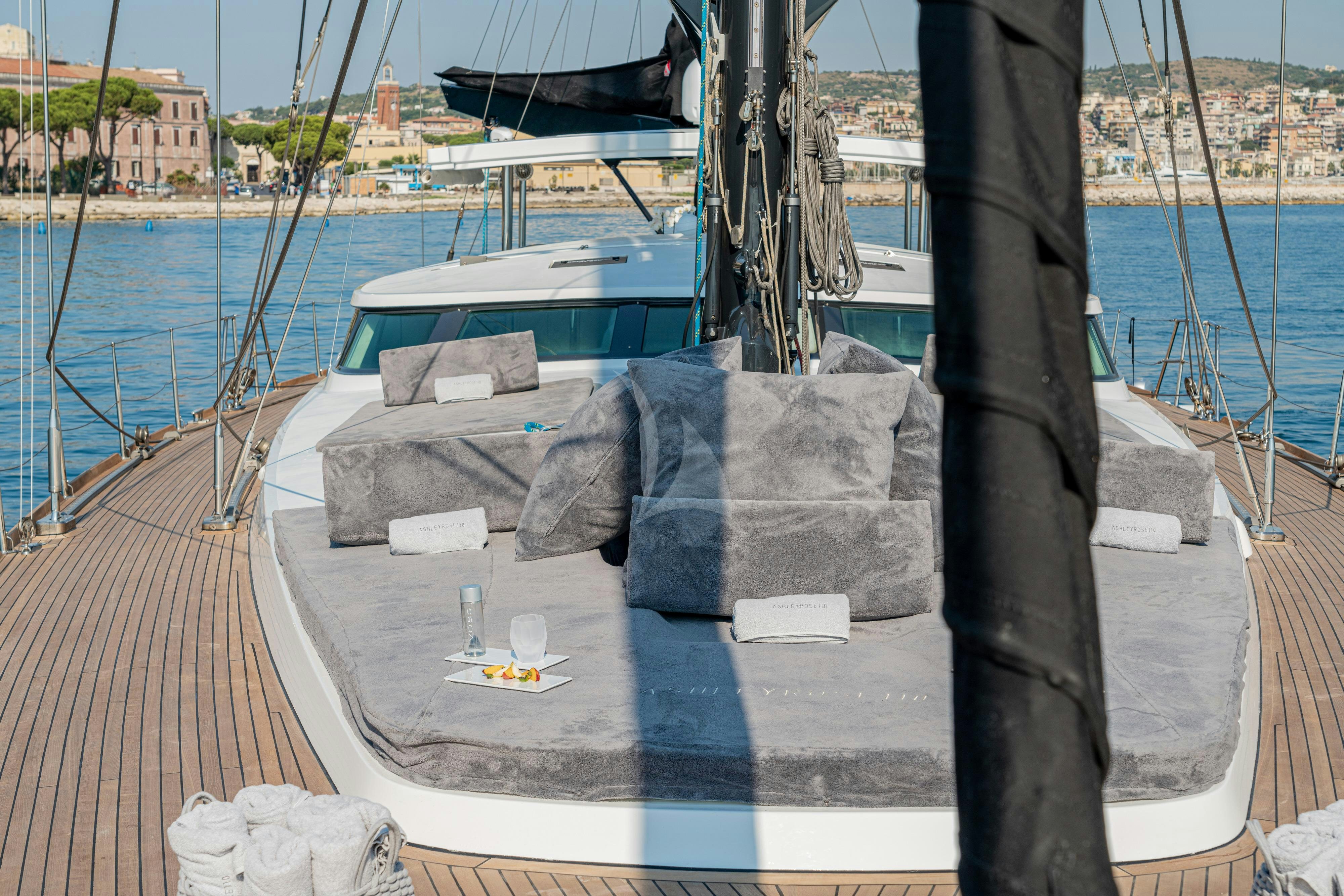 a boat on the water aboard ASHLEYROSE110 Yacht for Charter