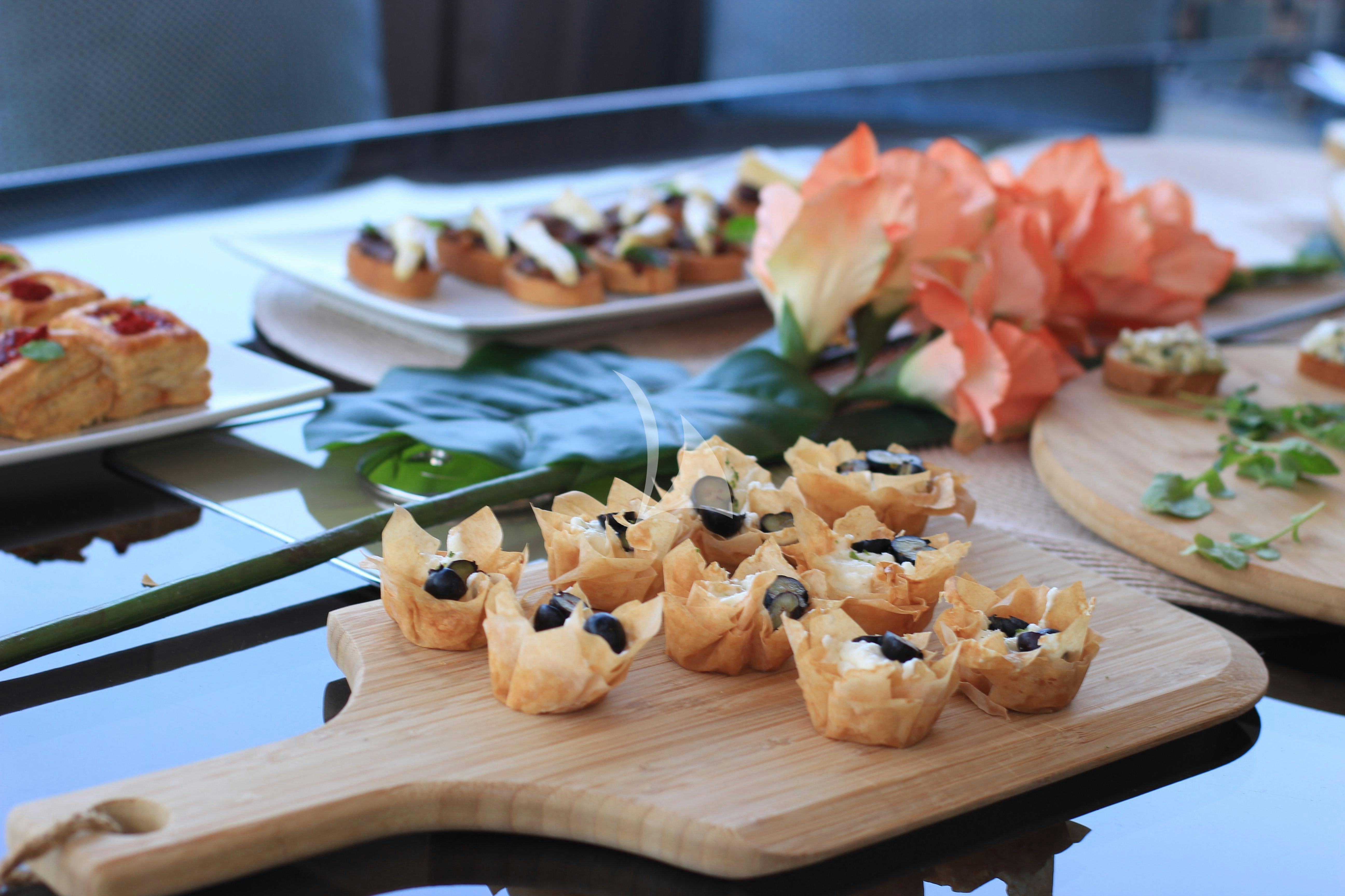 a table with food on it aboard THE PEDDLER Yacht for Sale