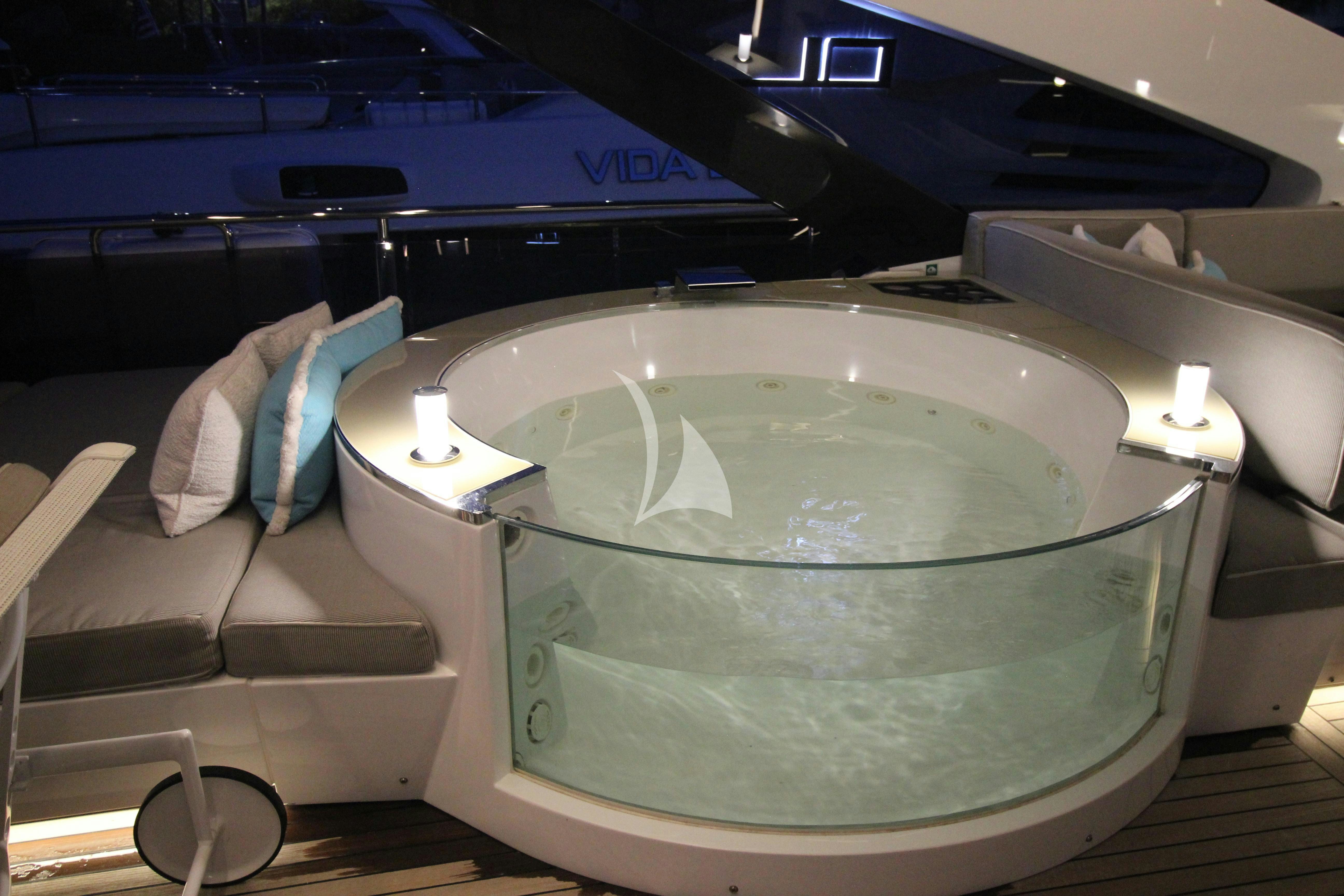 a glass bowl on a table aboard THE PEDDLER Yacht for Sale