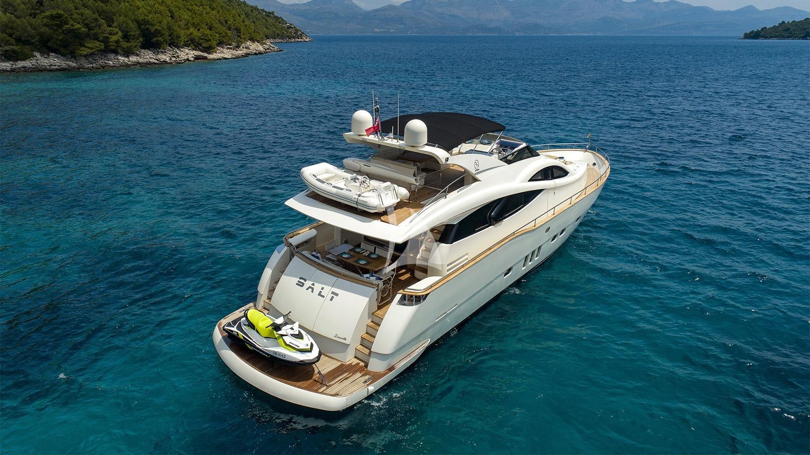 a boat in the water aboard SALT Yacht for Charter