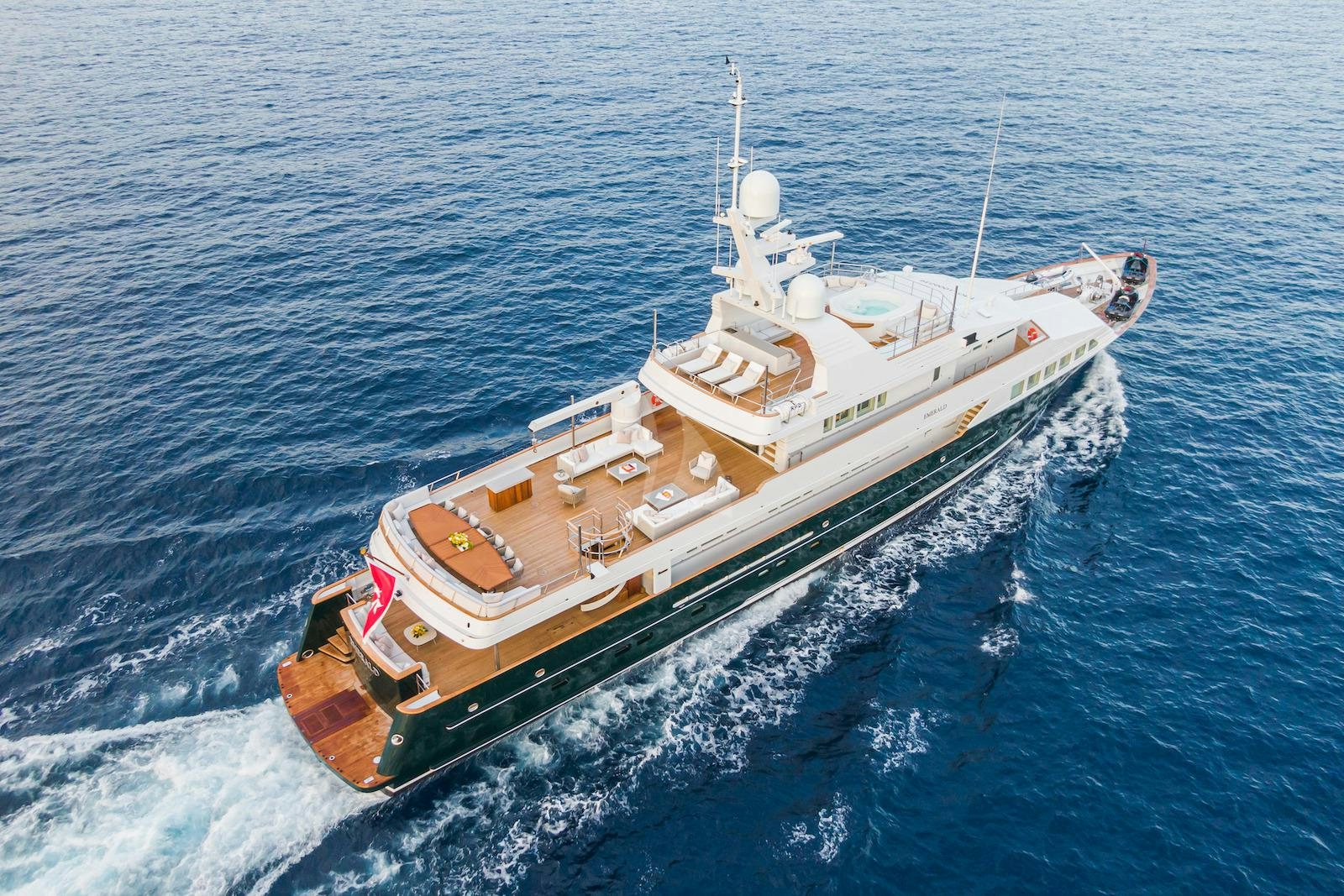 a ship in the water aboard EMERALD Yacht for Charter