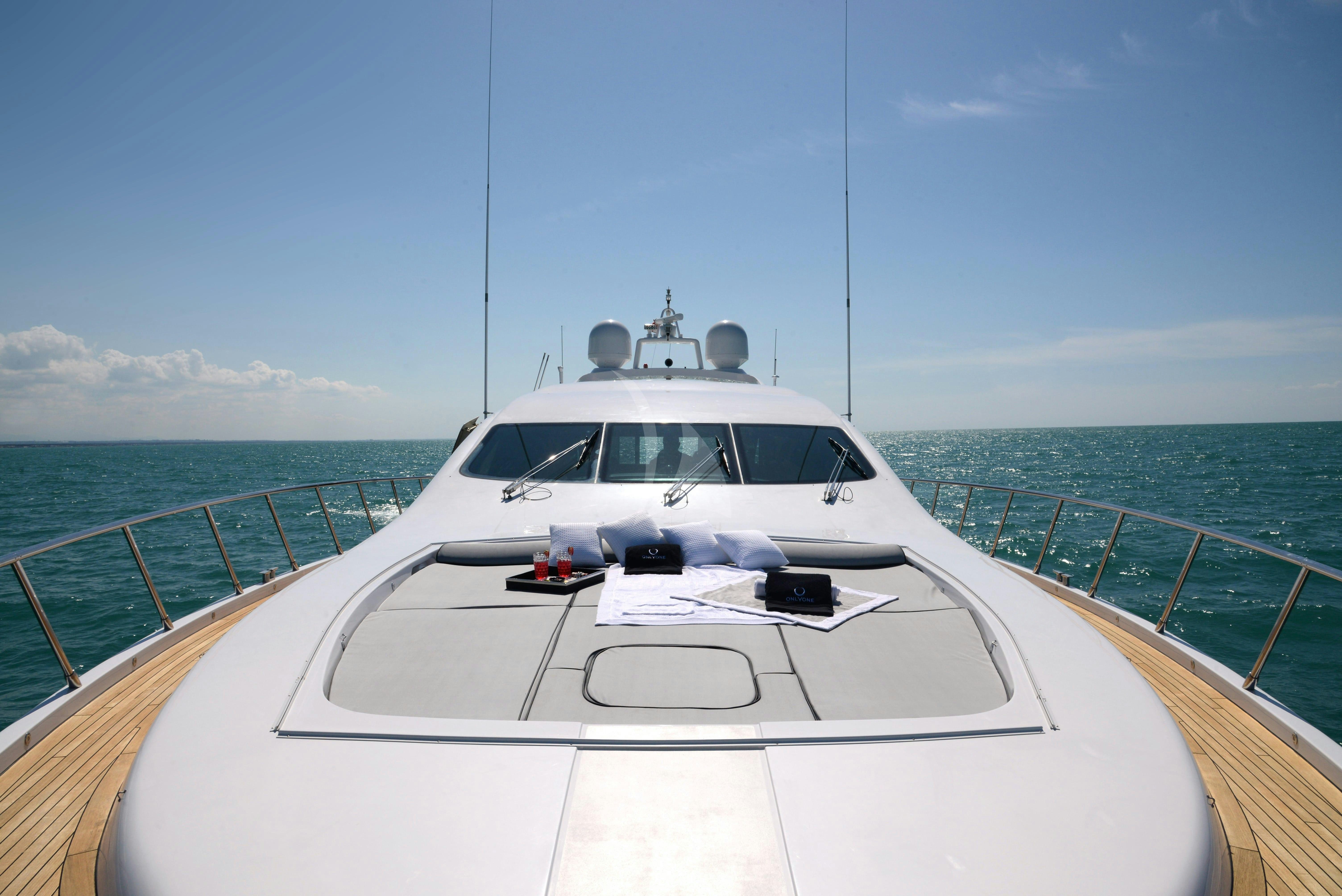 a boat on the water aboard ONLY ONE Yacht for Charter