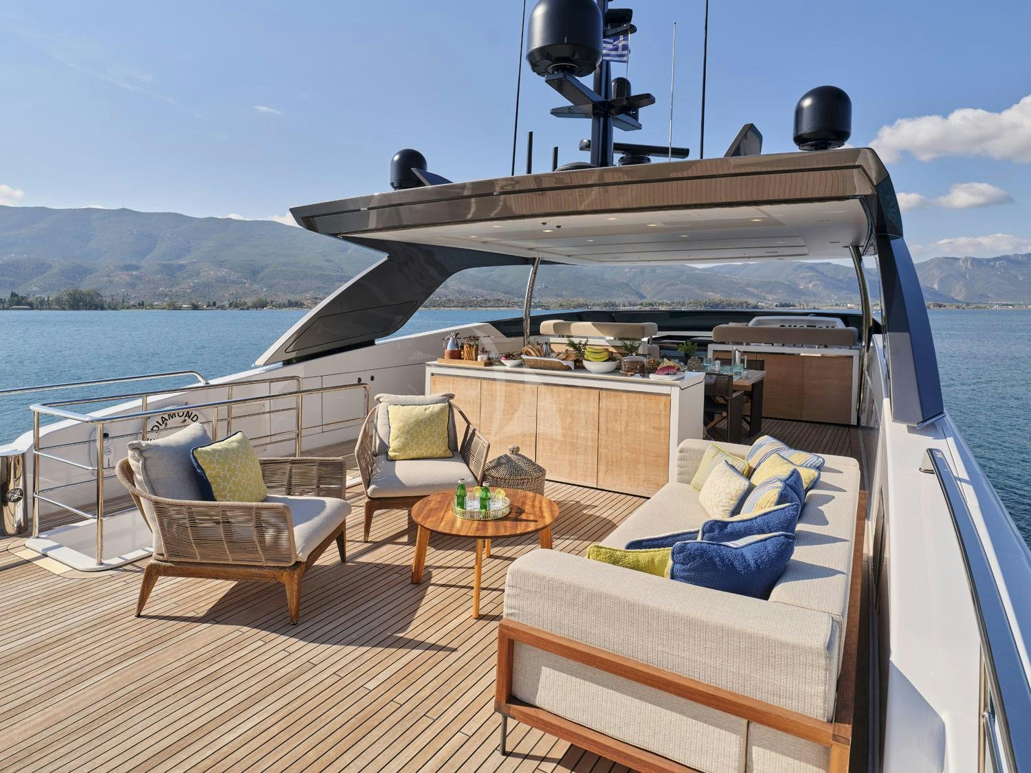 a boat on the water aboard RARE DIAMOND Yacht for Charter