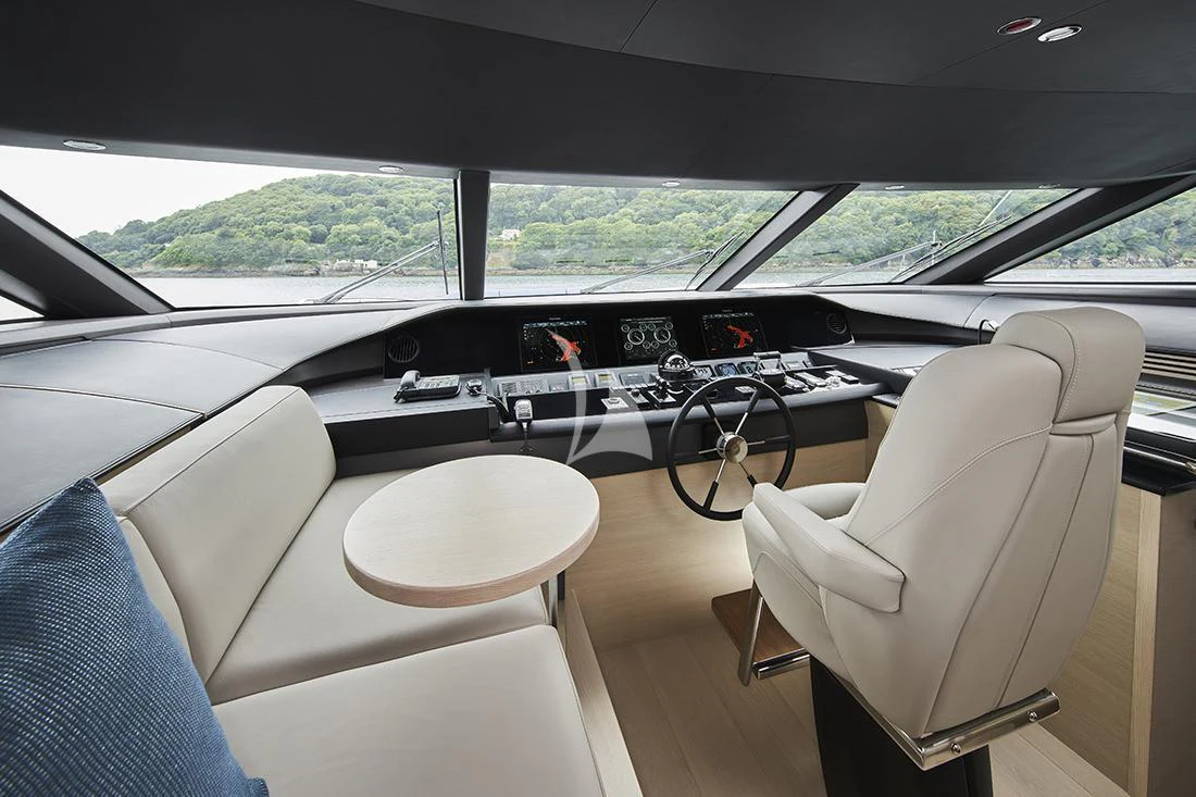 inside of a car aboard HALLELUJAH Yacht for Charter