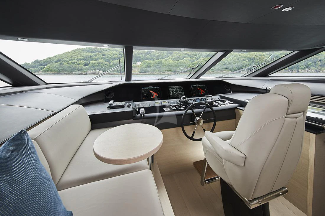 inside of a car aboard HALLELUJAH Yacht for Charter
