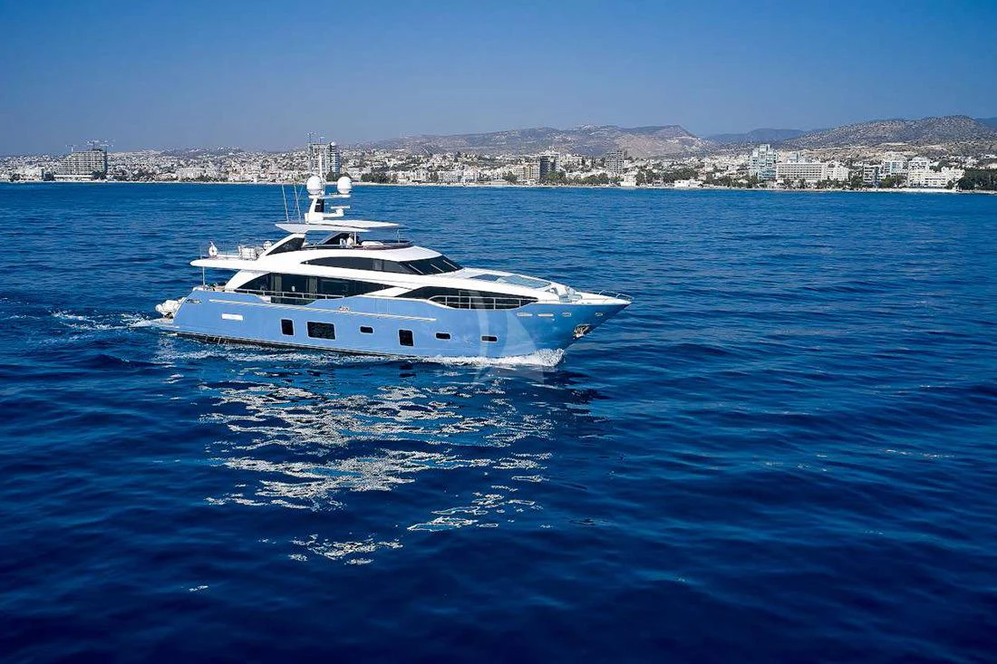 a white yacht in the water aboard HALLELUJAH Yacht for Charter