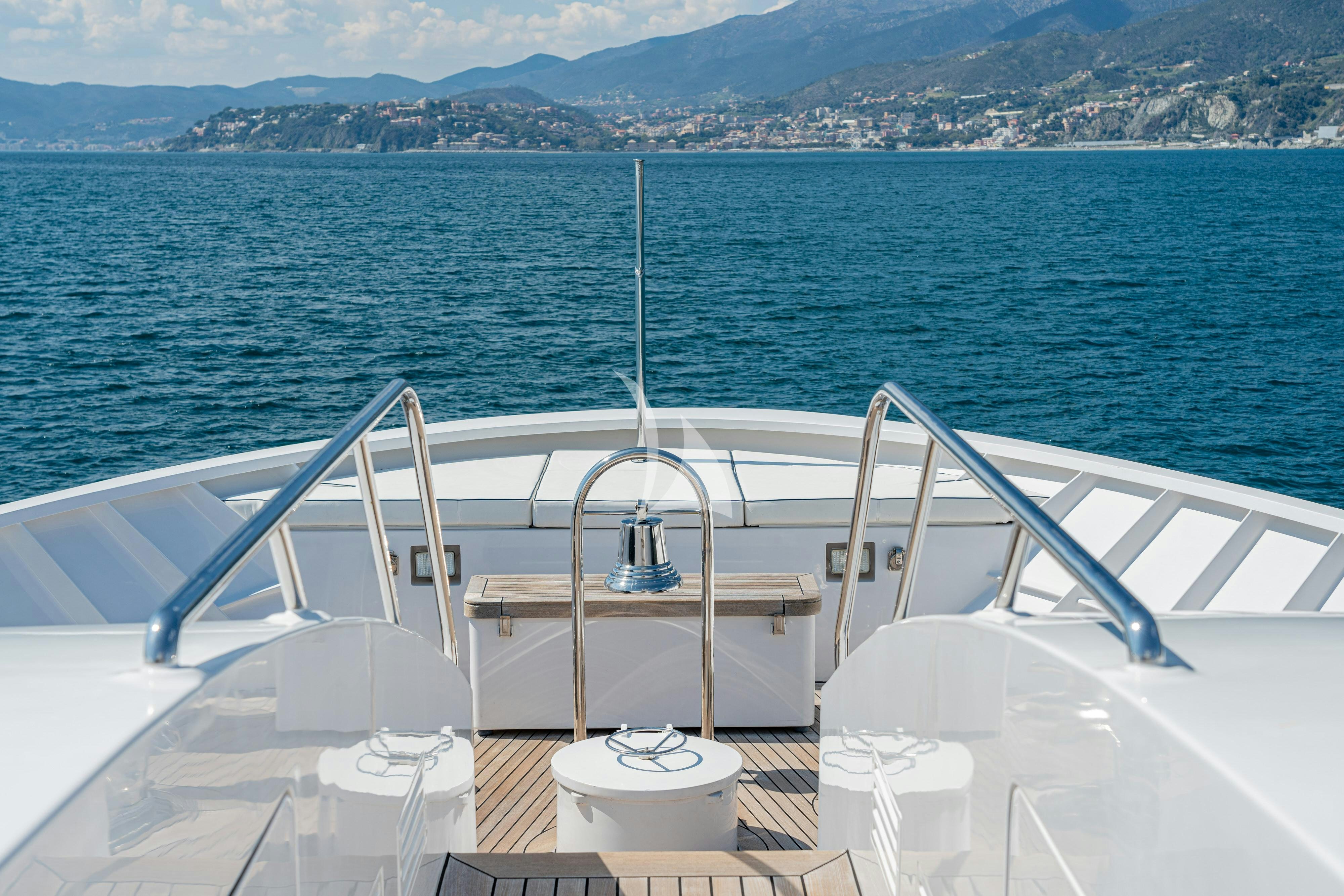 a boat on the water aboard ATOM Yacht for Charter