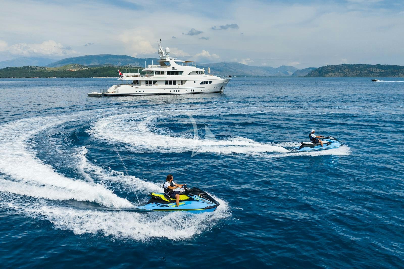 a boat and a boat on the water aboard SERENITY Yacht for Charter