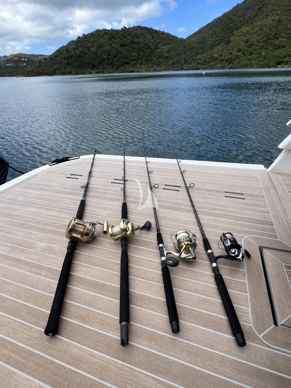 a boat with ropes and a chain aboard OMNIA Yacht for Charter