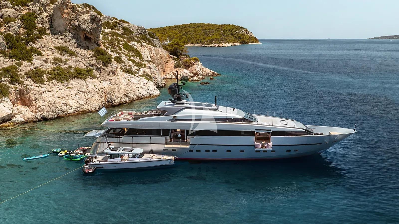 a boat on the water aboard NAIA Yacht for Charter