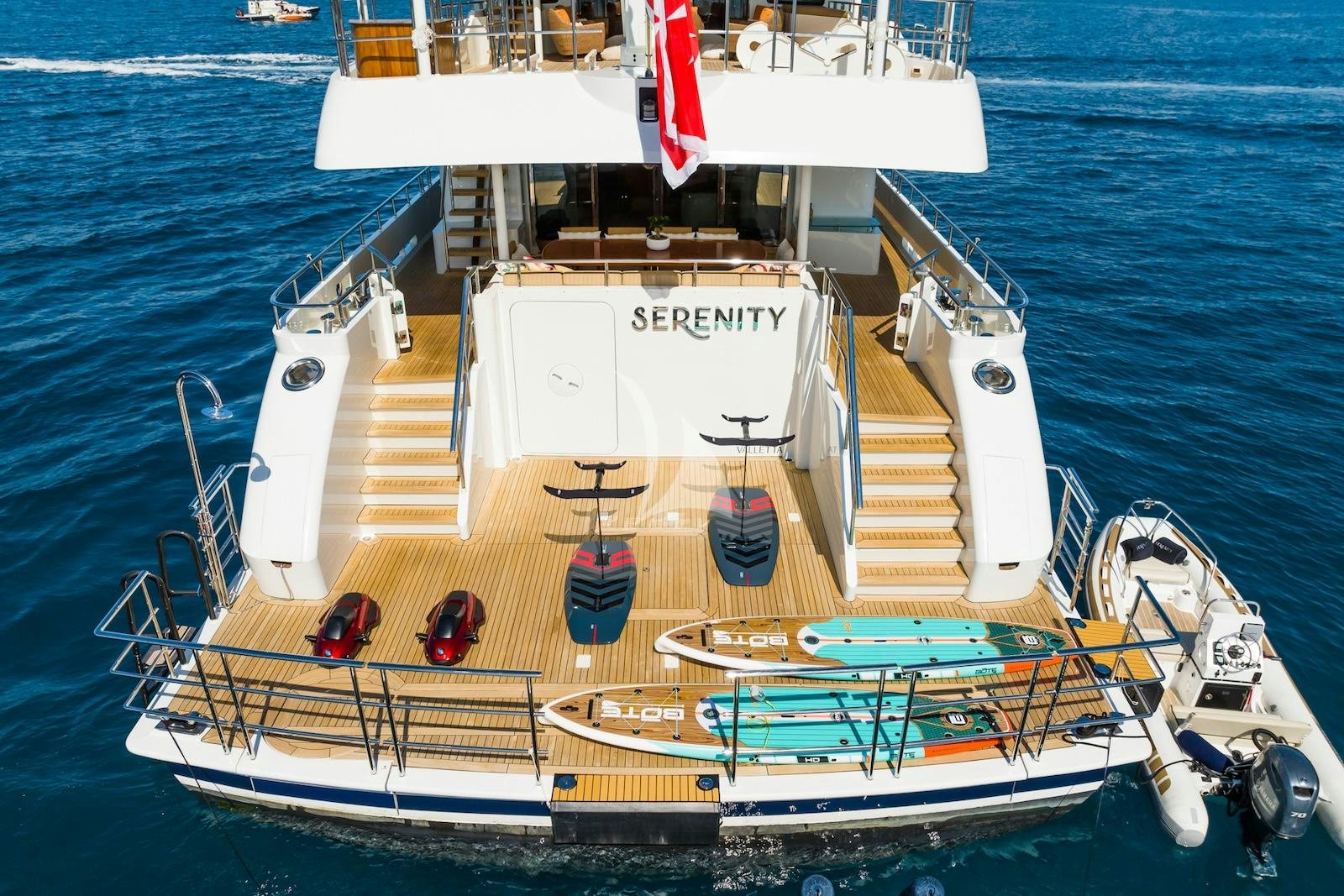 a boat on the water aboard SERENITY Yacht for Charter