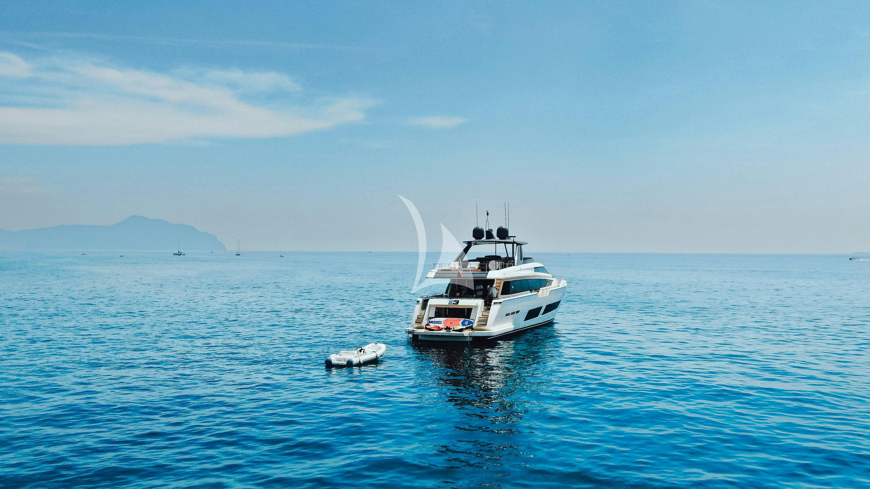a boat in the water aboard E3 Yacht for Charter