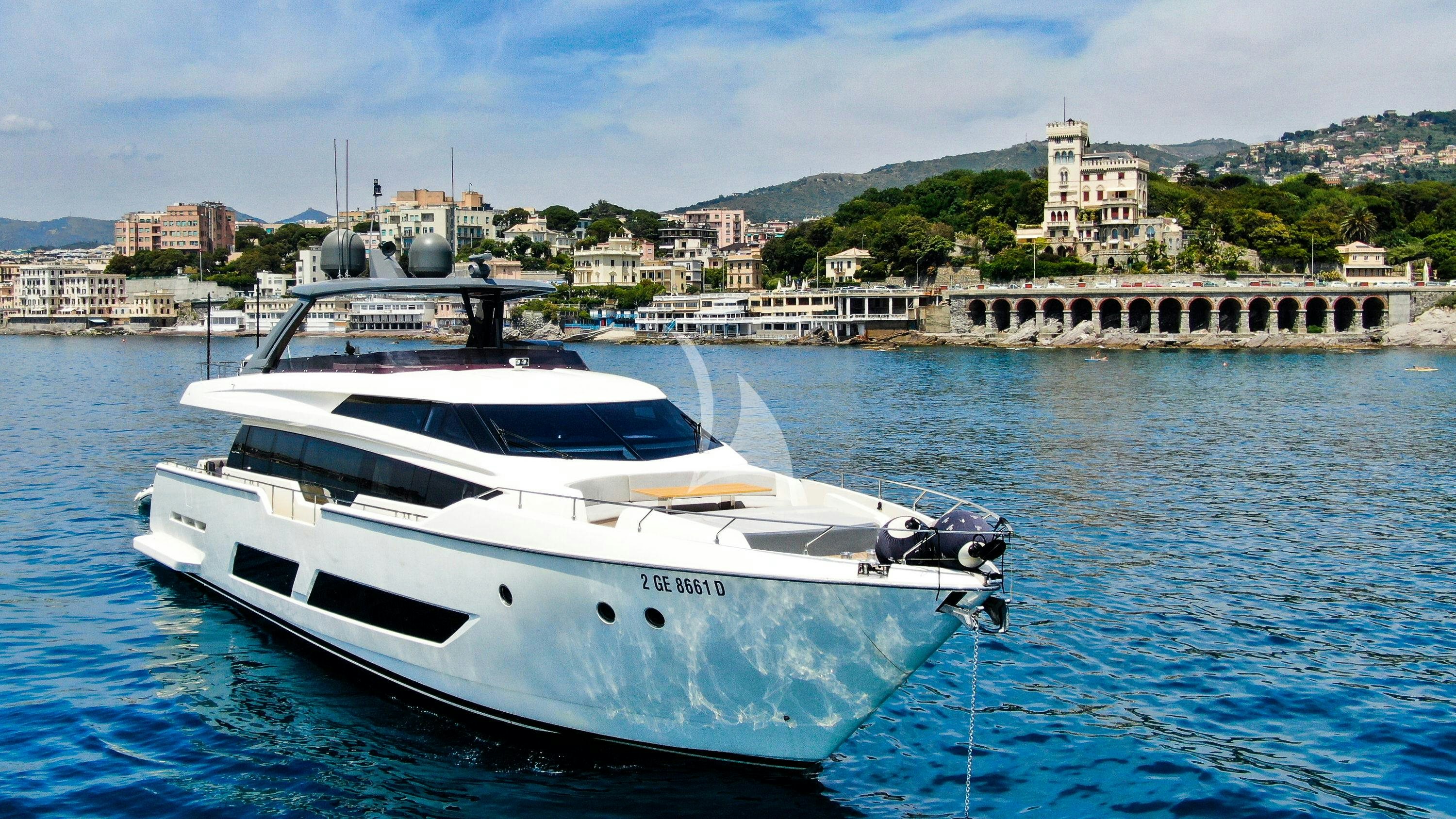 a white yacht in the water aboard E3 Yacht for Charter