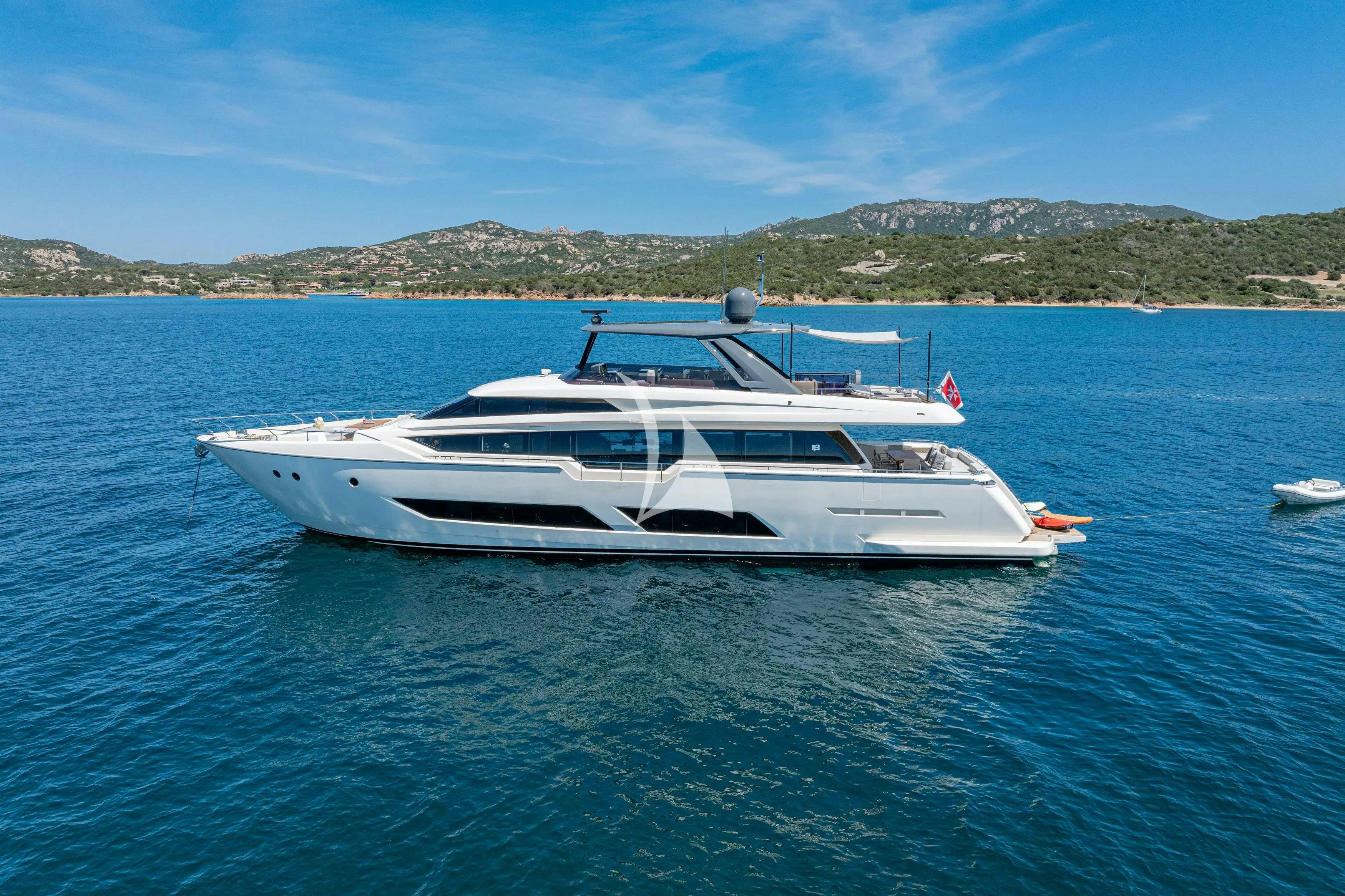 a white boat in the water aboard E3 Yacht for Charter