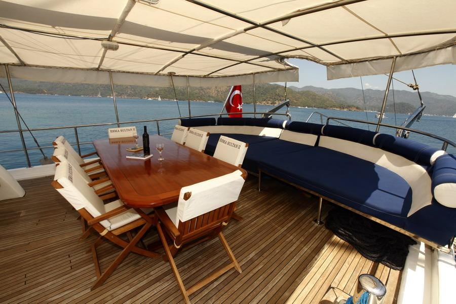 a boat on a deck aboard ESMA SULTAN Yacht for Charter