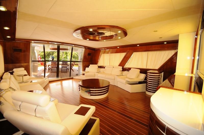 a room with a couch and a table aboard ESMA SULTAN Yacht for Charter