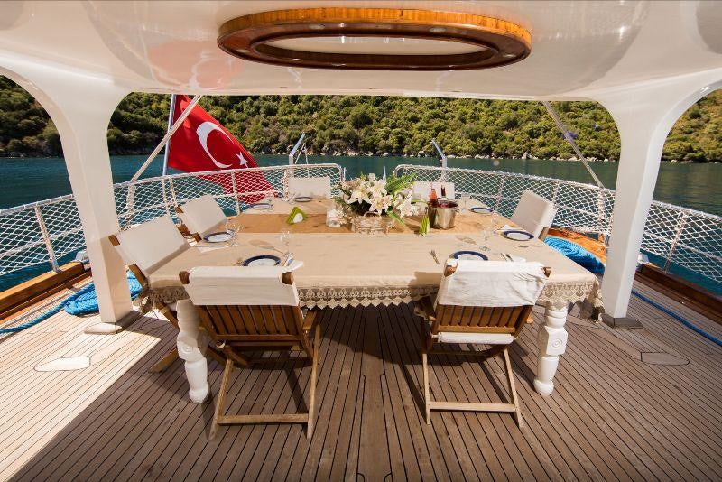a gazebo on a deck aboard ESMA SULTAN Yacht for Charter