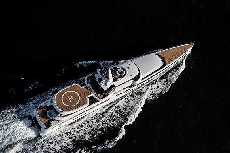 a satellite in space aboard LADY S Yacht for Charter