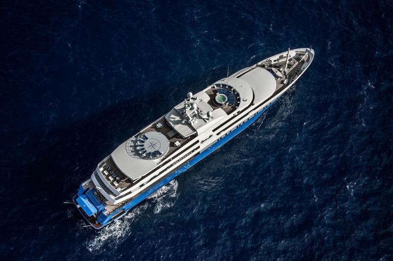 a space ship in space aboard QUEEN MIRI Yacht for Charter