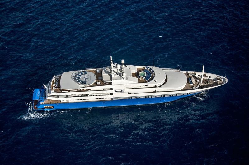 a boat in the water aboard QUEEN MIRI Yacht for Charter