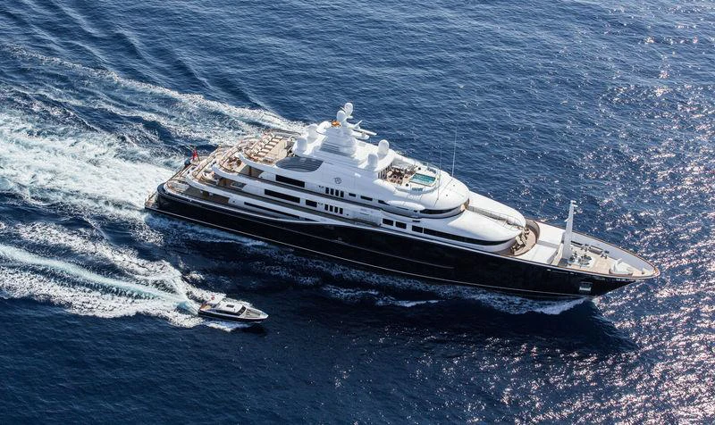 a ship on the water aboard AQUILA Yacht for Charter