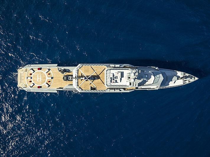 a space ship in the water aboard BOLD Yacht for Sale