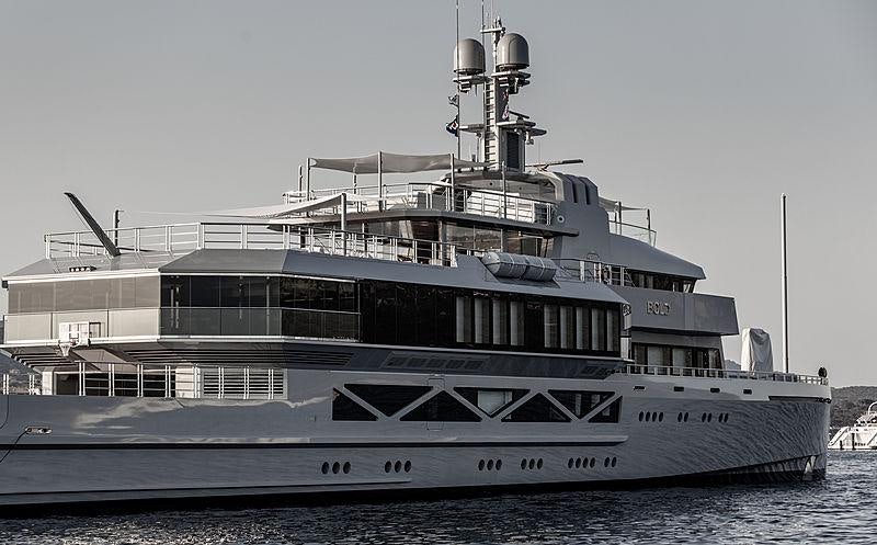 a large white boat aboard BOLD Yacht for Sale