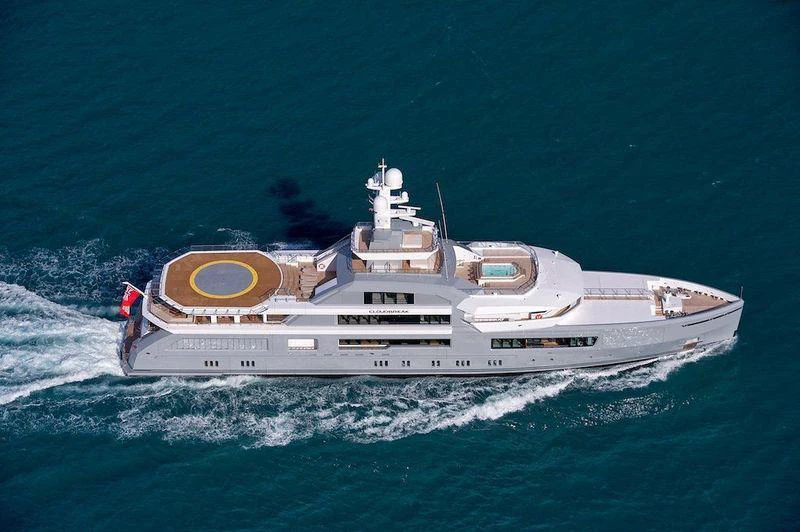 a ship in the ocean aboard CLOUDBREAK Yacht for Charter