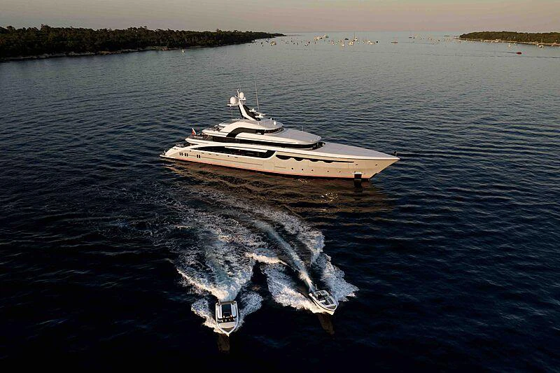 a boat in the water aboard SOARING Yacht for Charter