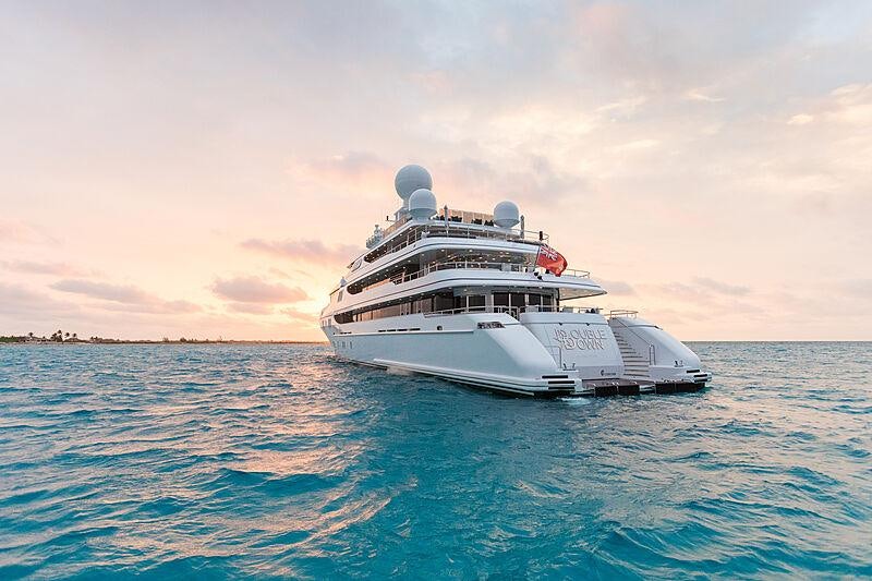 a boat in the water aboard JOIA THE CROWN JEWEL Yacht for Charter