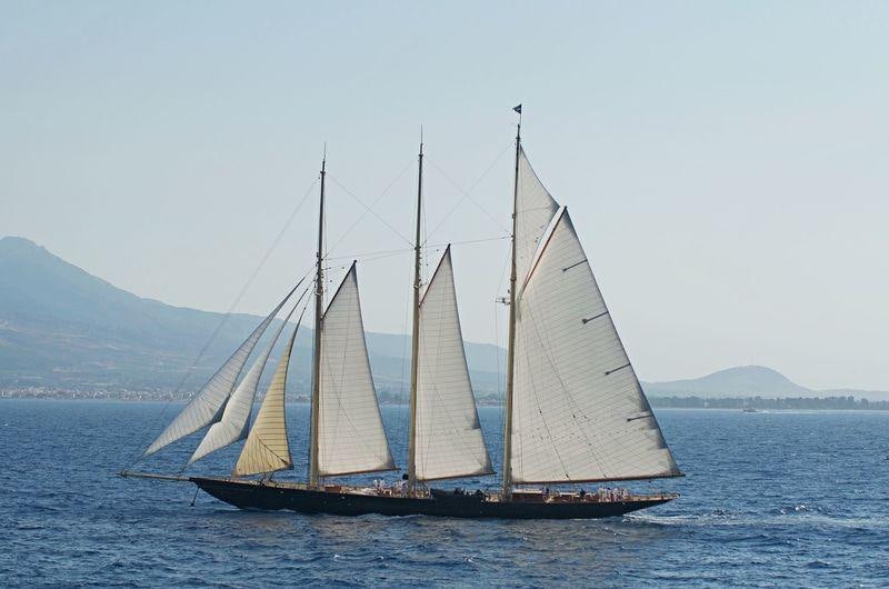 a sailboat on the water aboard ATLANTIC Yacht for Charter