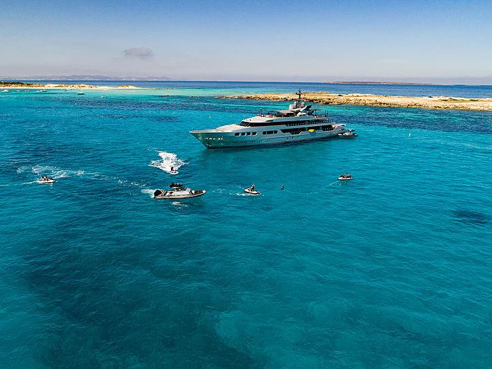 a boat in the water aboard MAGNA GRECIA Yacht for Charter