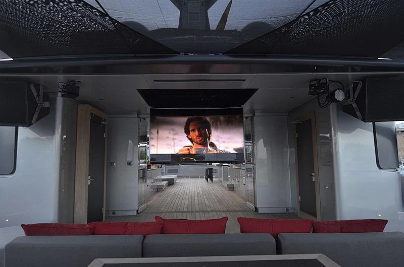 a person on a television screen aboard MAGNA GRECIA Yacht for Charter