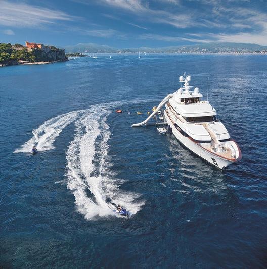 a boat on the water aboard LADY BRITT Yacht for Charter