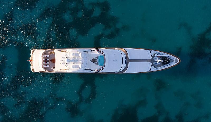 a space ship in space aboard FLAG Yacht for Charter