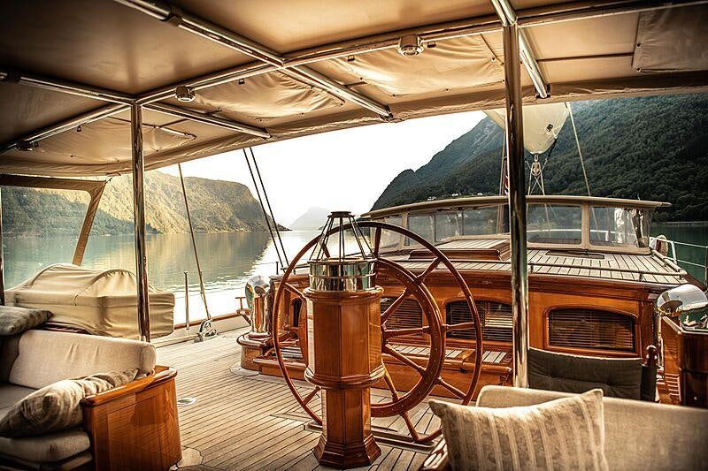 a boat on the water aboard ATHOS Yacht for Charter
