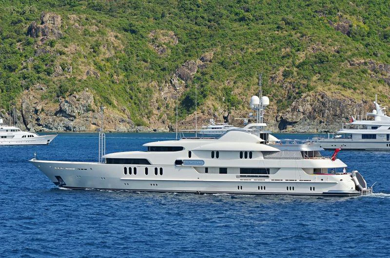 a couple of white yachts in the water aboard CALYPSO Yacht for Charter