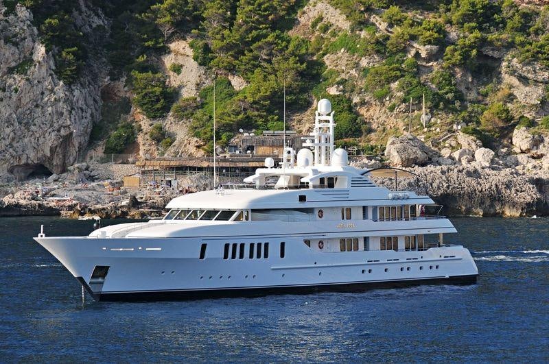 a boat on the water aboard SAMADHI Yacht for Charter